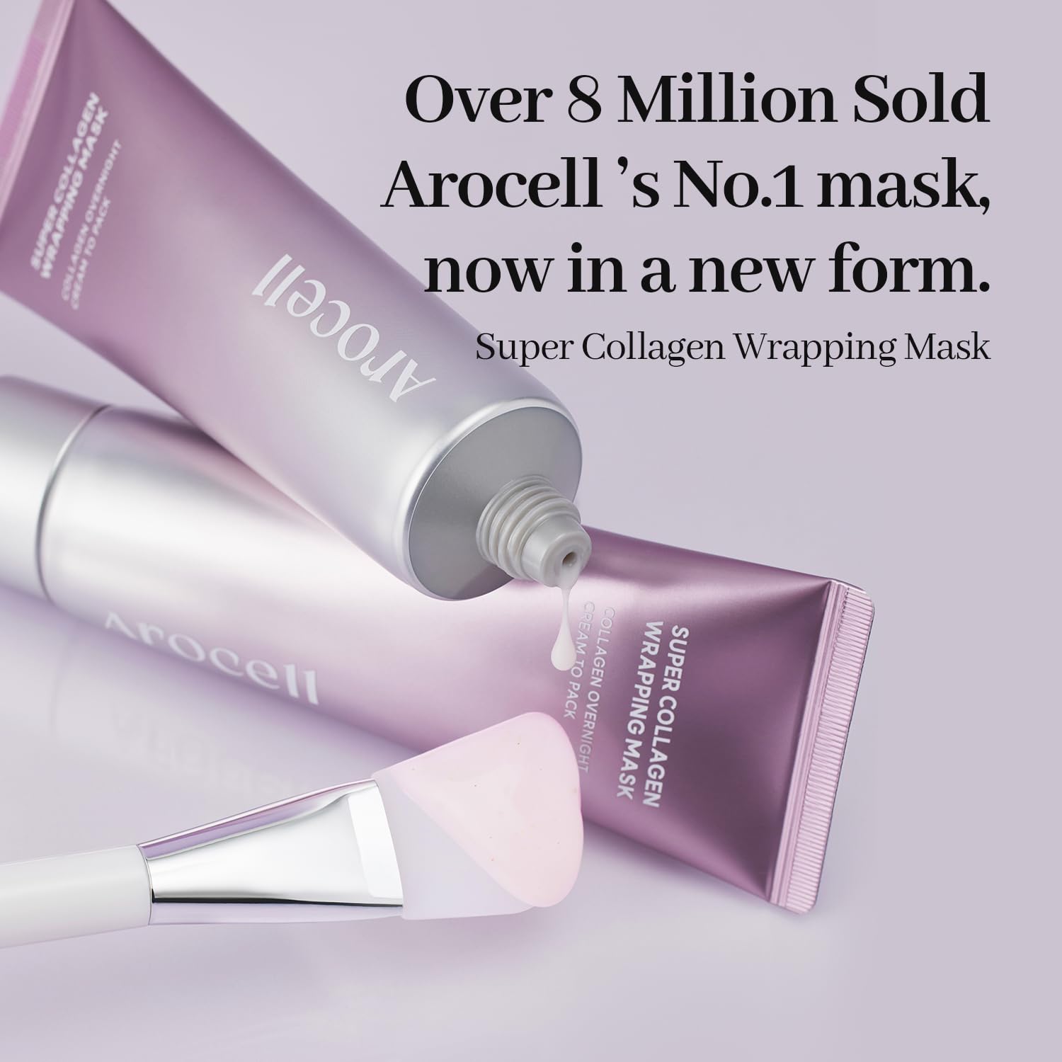 AROCELL Masque-wrap-collagene-film, film pelable qui retient l'hydratation.