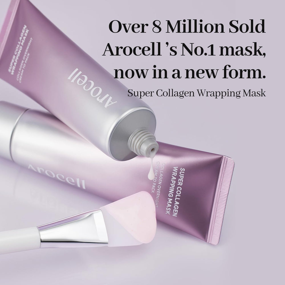 AROCELL Masque-wrap-collagene-film, film pelable qui retient l'hydratation.