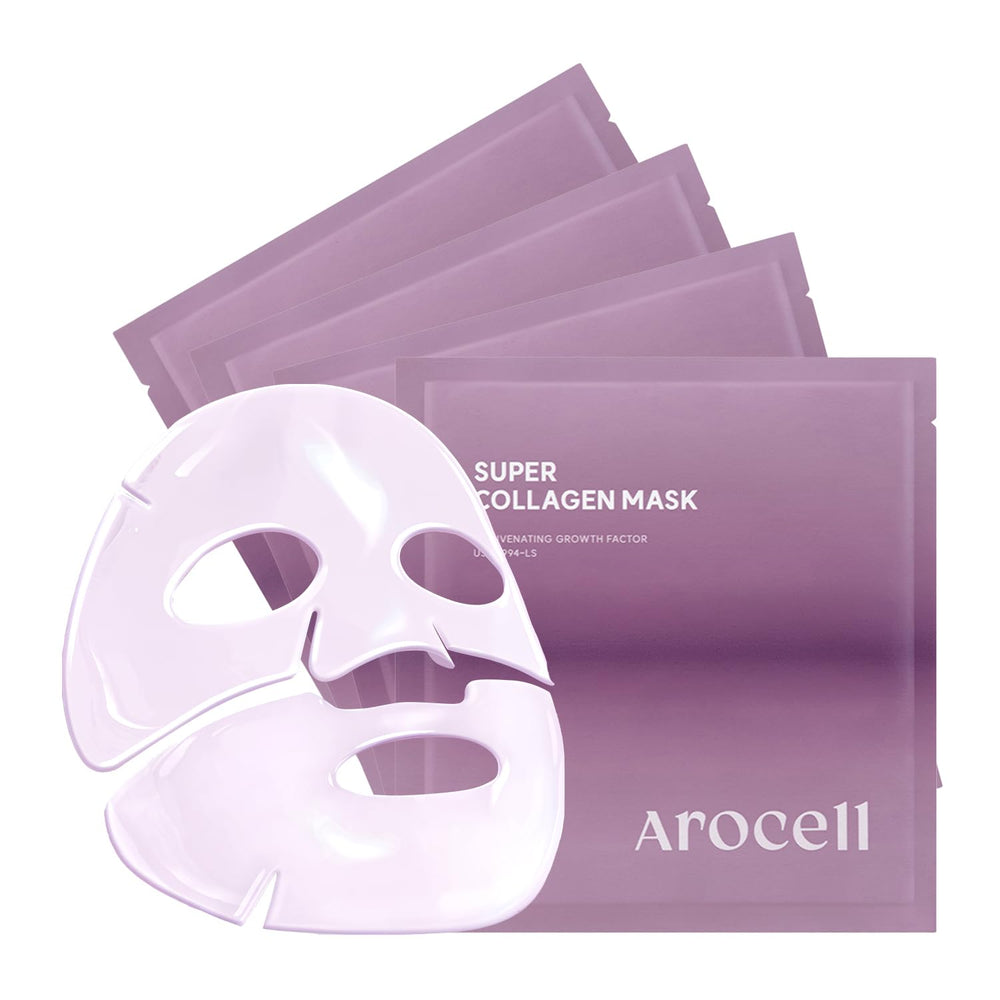 AROCELL OFFICIEL Masque Super Collagen emballage, soin hydratant et revitalisant.