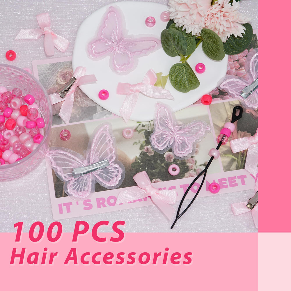AROCOOY ensemble 100 perles roses gradient, cadeau charmant