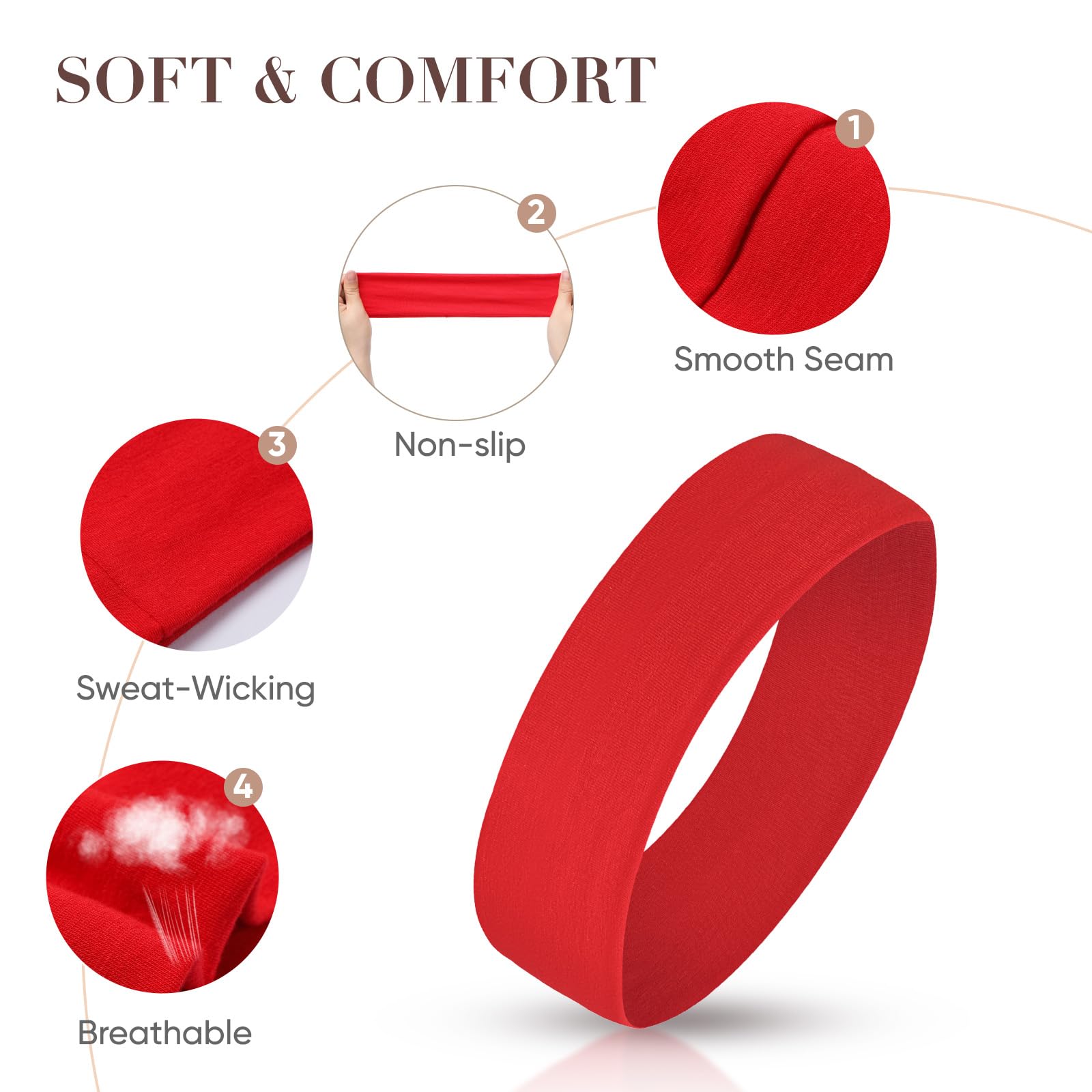 Headbands Arohecx, ensemble à 9 teintes pour varier les looks.