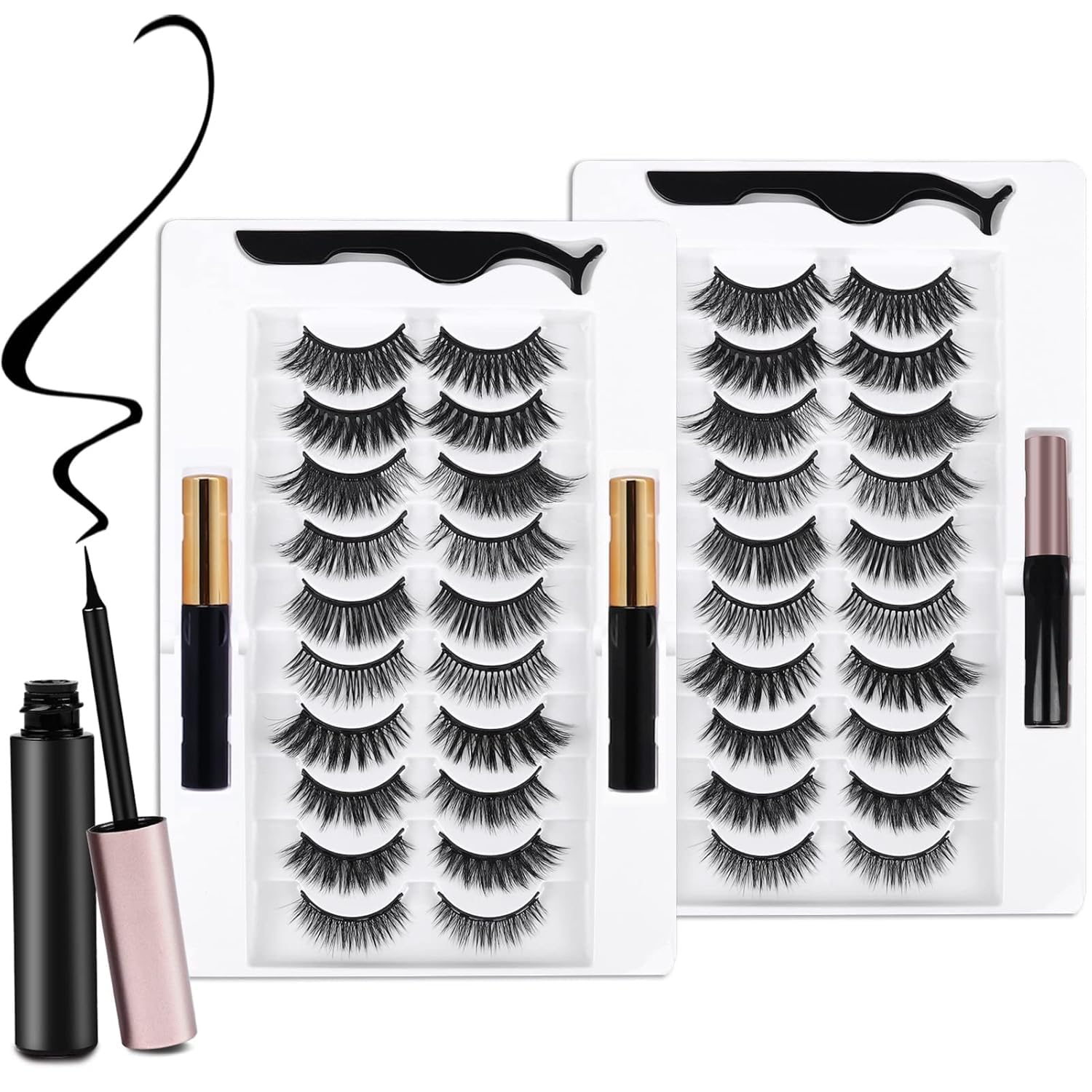AROIC 20 kinds 3D 5D magnetic eyelash kit with varied styles for daily wear