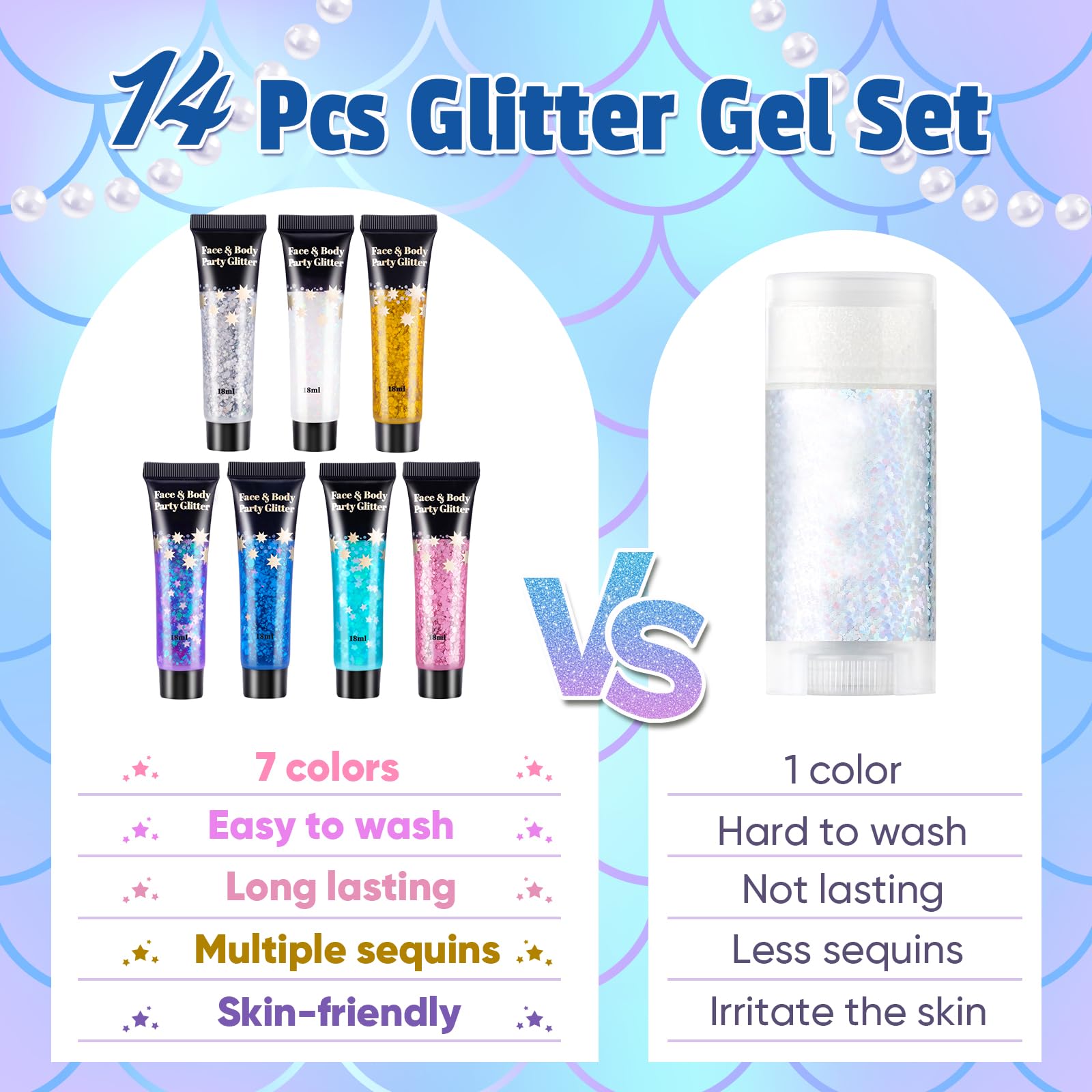 AROIC gel-paillettes 18ml avec 9 couleurs pour cosplay.
