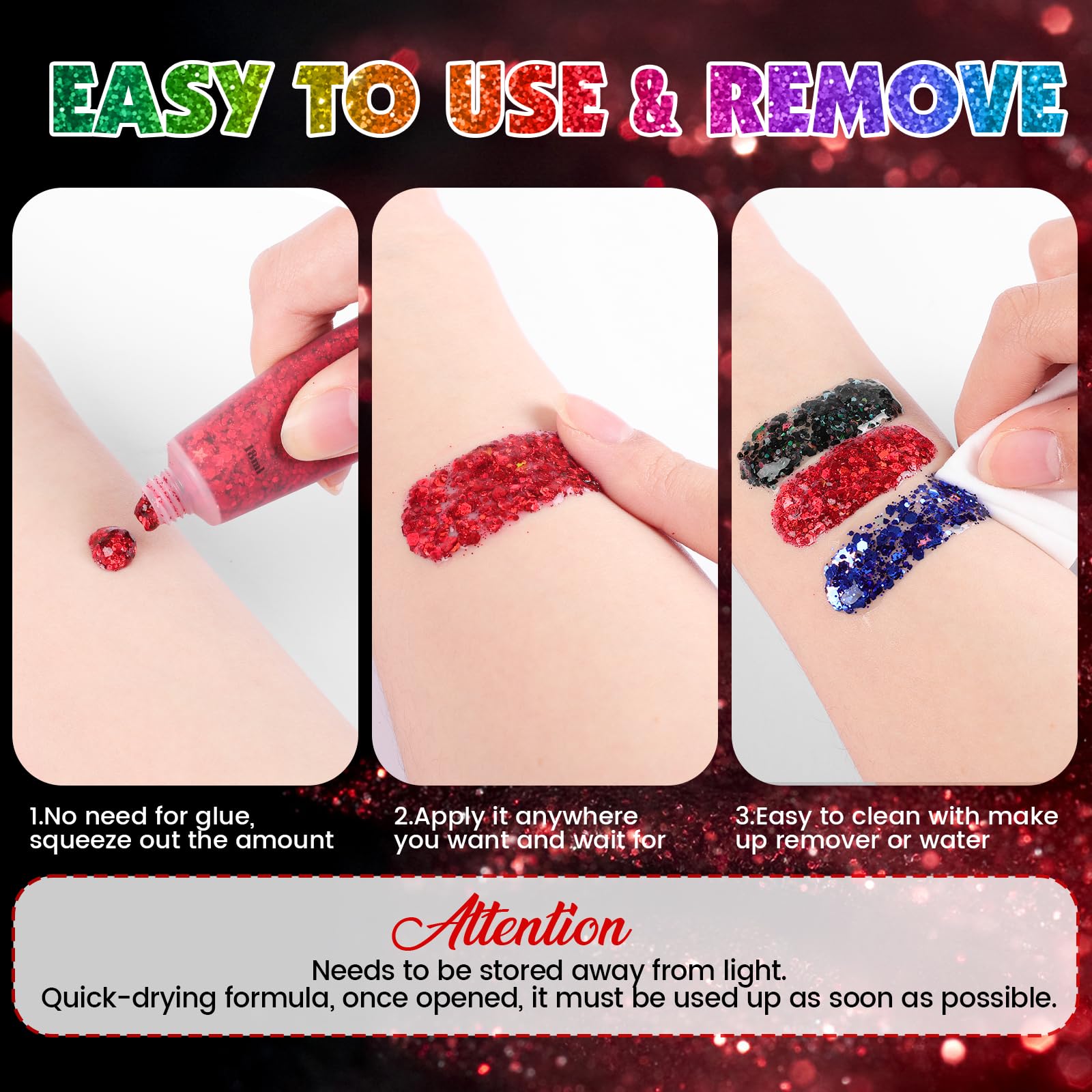 AROIC paillettes corps et cheveux: effet scintillant pour festivals et concerts nocturnes