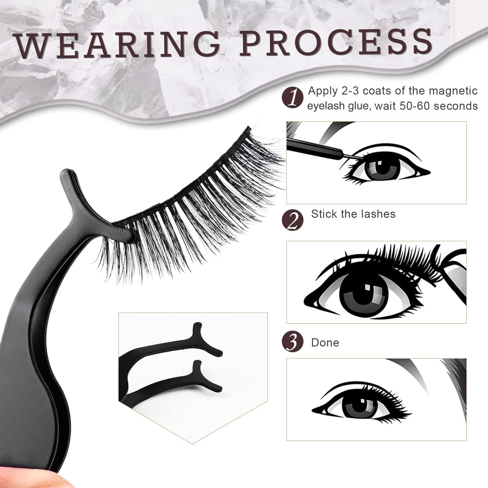 AROIC two tweezers included for easy lash application