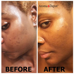 Aroma Depot Raw African Liquid Black Soap front label shows handmade Ghana origin and natural purity.