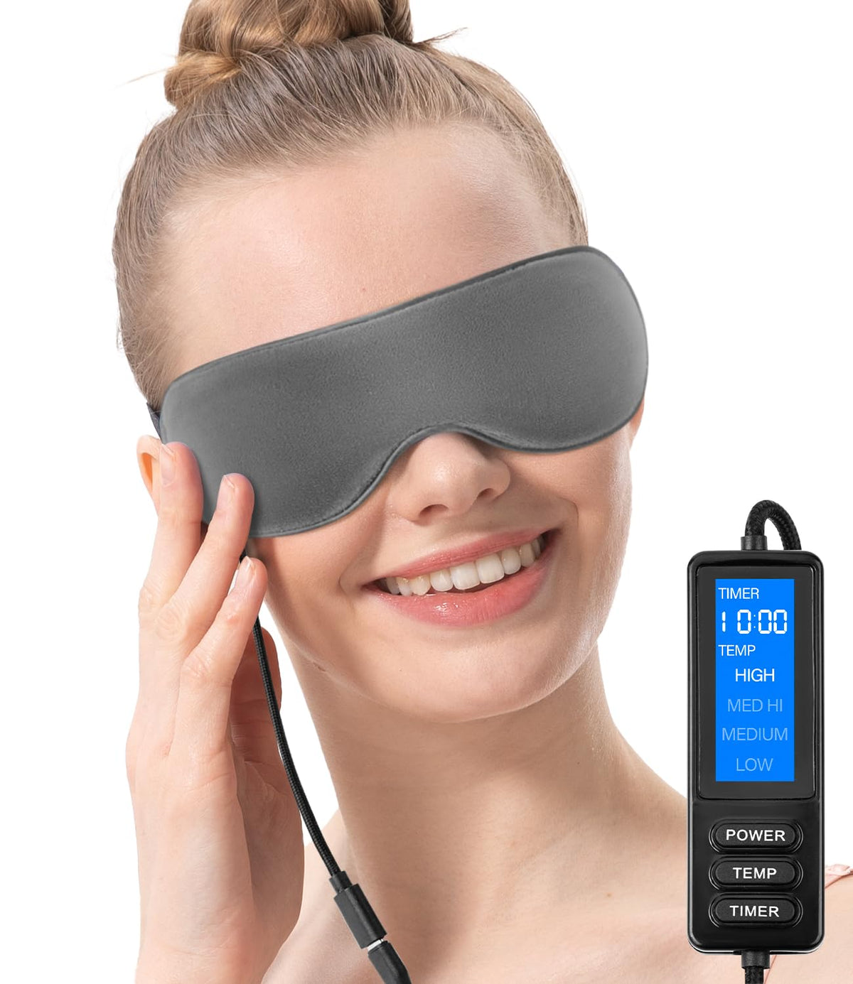 Aroma Season masque-yeux-chauffant en action pour soulager les tensions oculaires.
