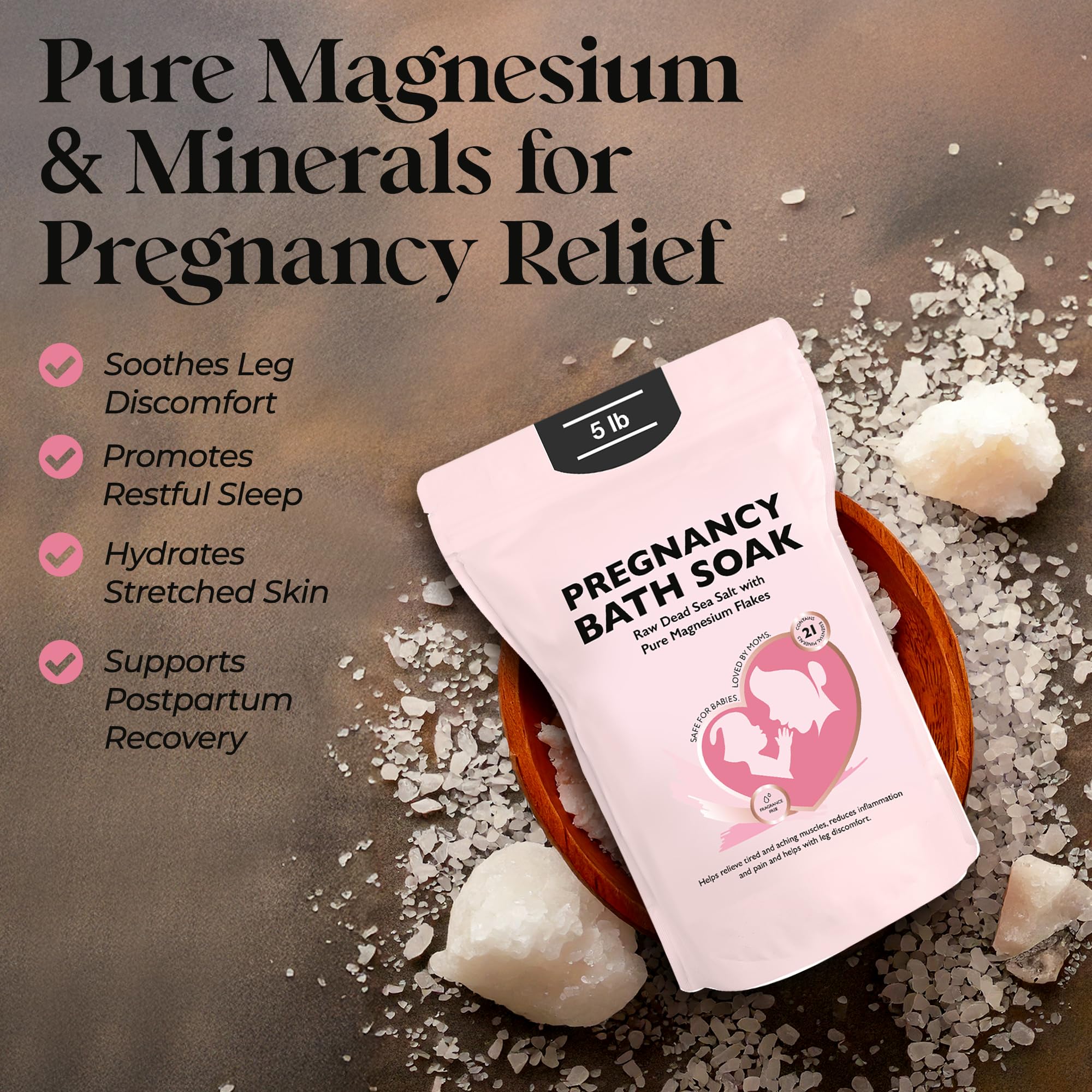 Aromasong flocons magnésie purs bain grossesse hydratent les muscles.