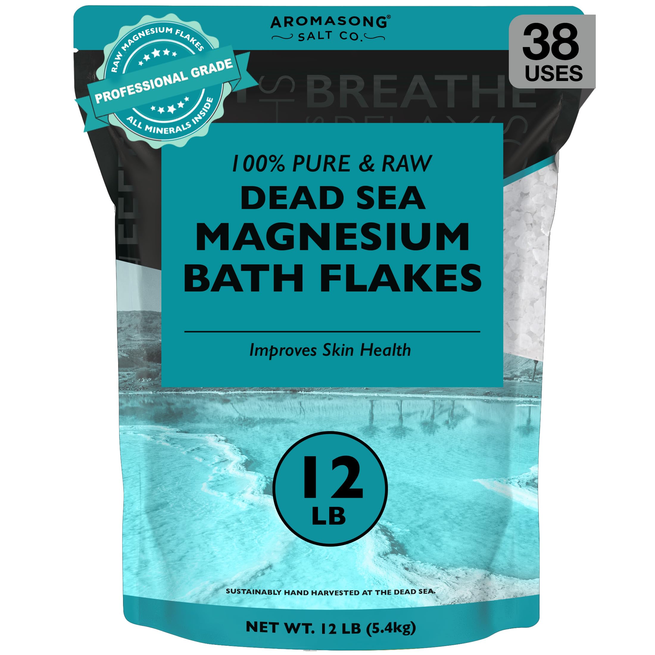 Aromasong flocons magnesium mer Morte, pack 12 livres, bain relaxant.