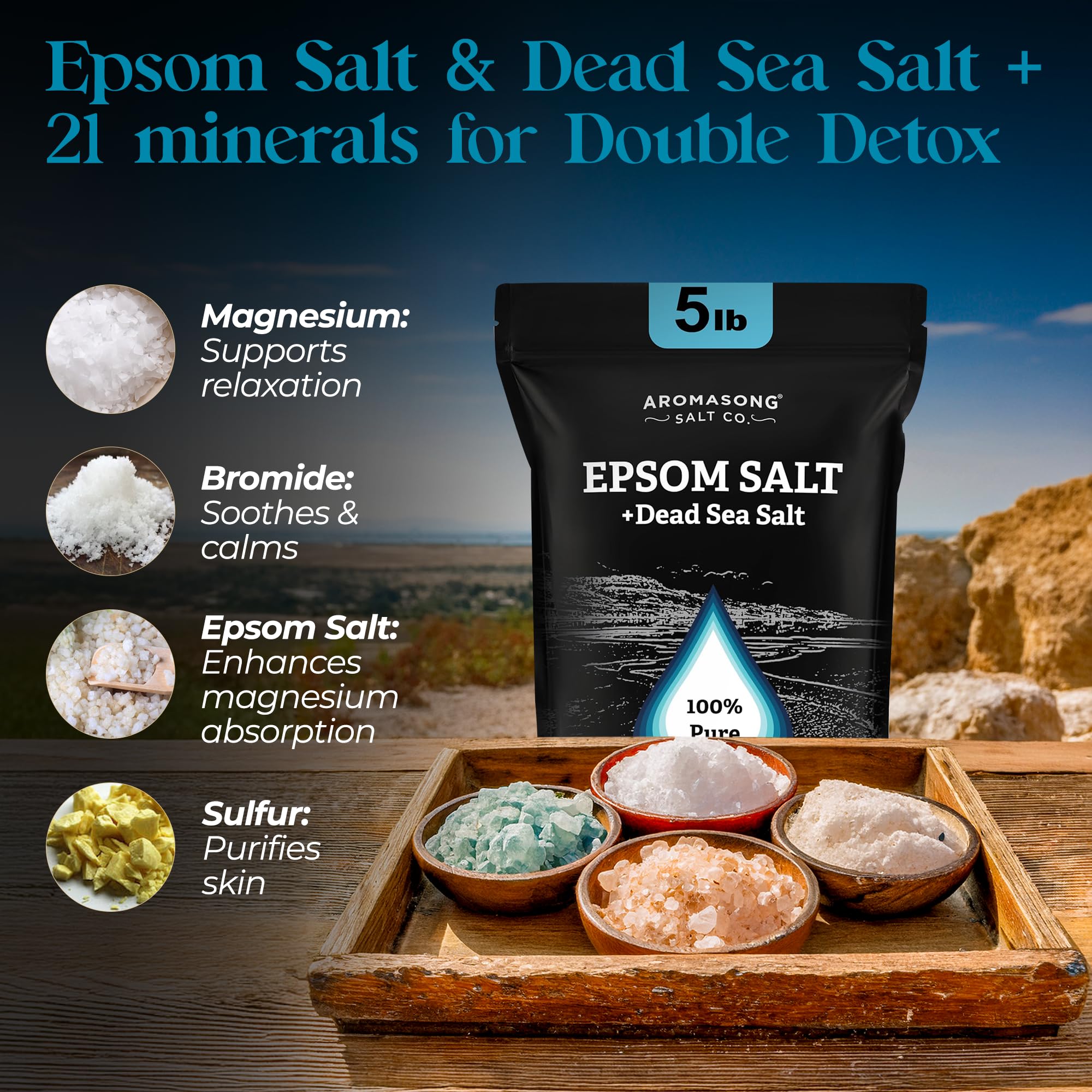 Aromasong Sel Epsom – exfoliation douce sans parfum