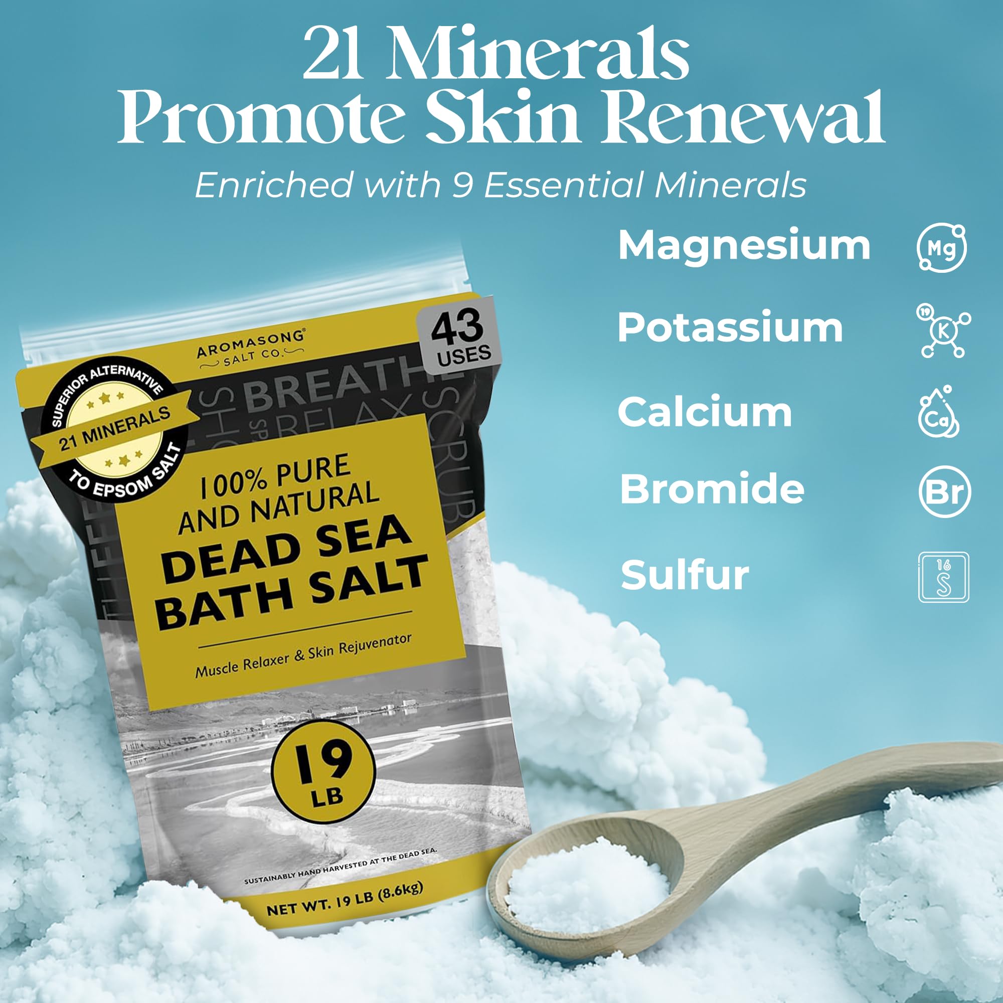 Aromasong Sel Mer Morte magnésium bienfaits pour la peau et le corps