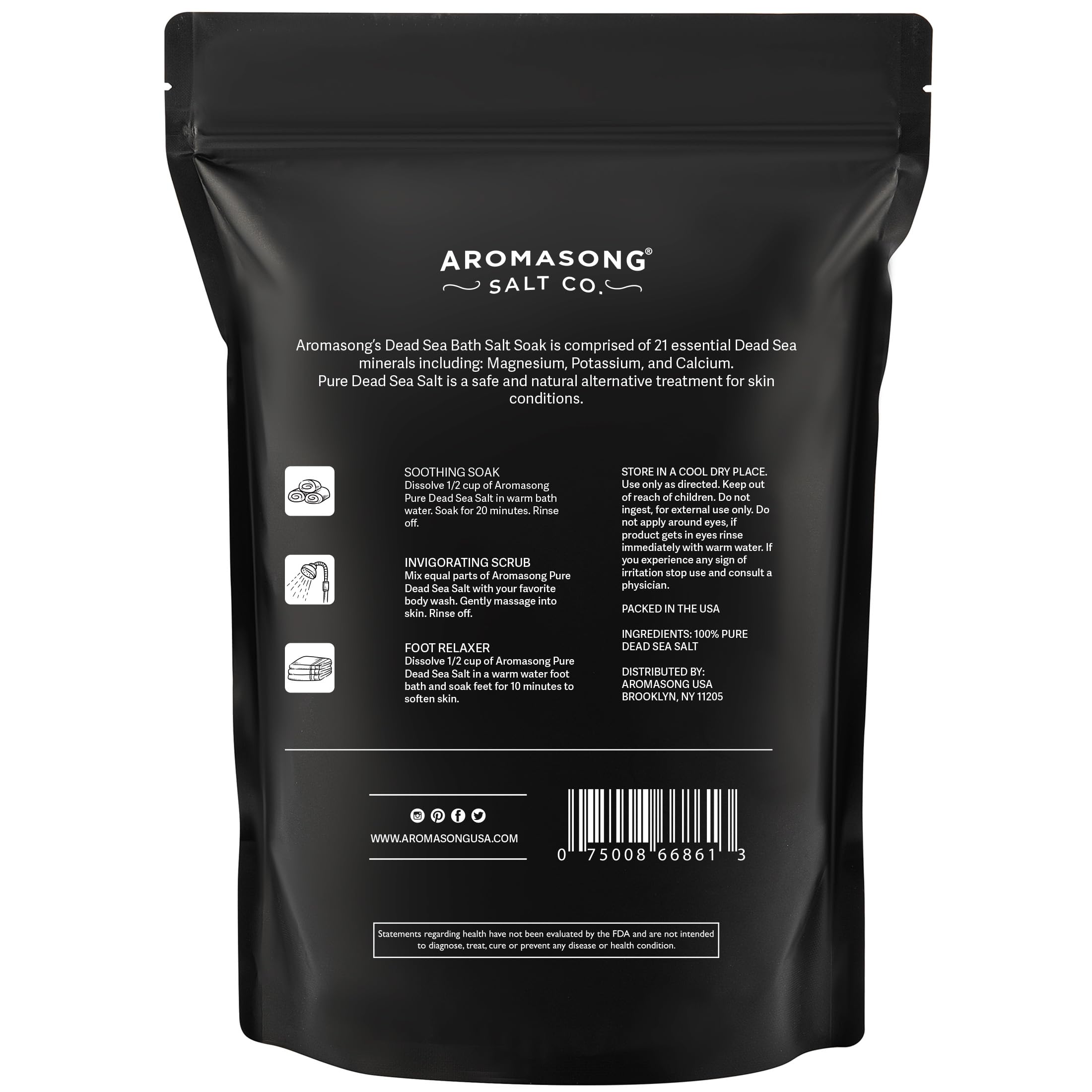 Aromasong Sels Mer Morte – emballage moderne et pratique