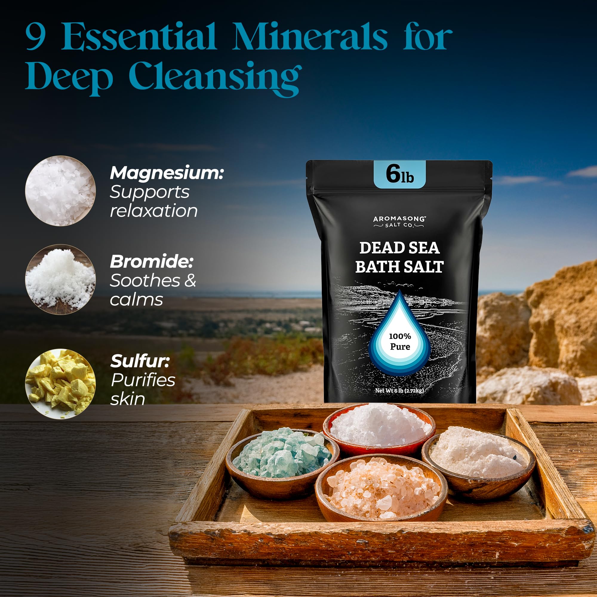 Aromasong Sels Mer Morte – verser facilement dans le bain