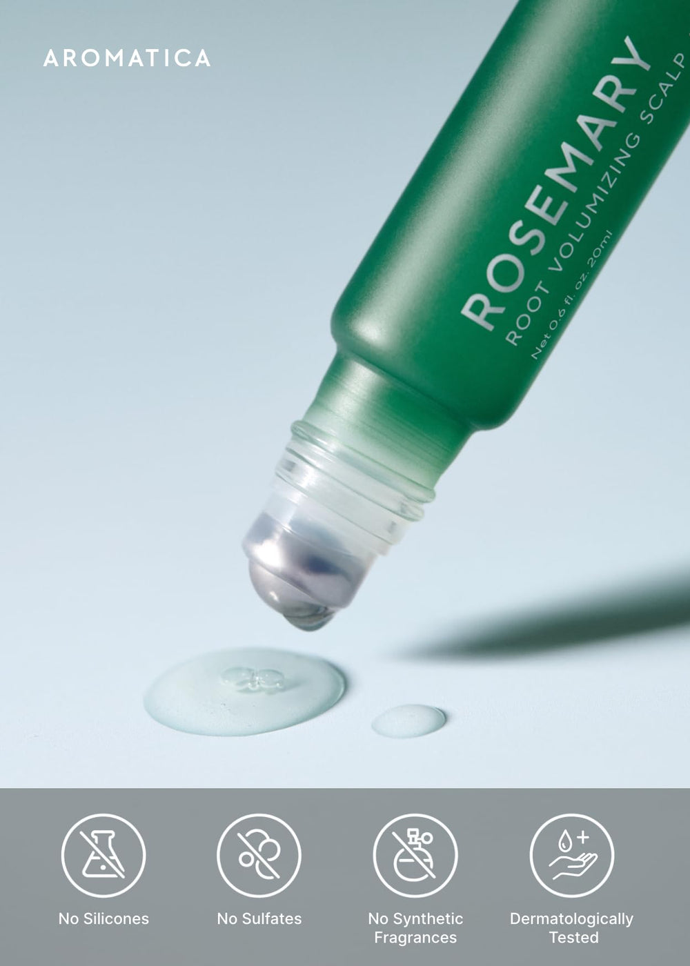 AROMATICA Absorption rapide et fraîcheur mentholée après application.