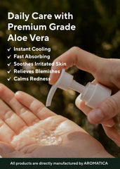 AROMATICA Gel Aloe Vera — visage et cheveux hydratés sans film gras.