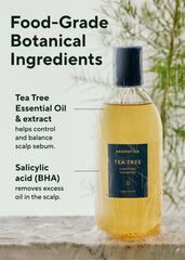 AROMATICA Extraits arbre à thé, bouteille, soin nourrissant pour cheveux équilibrés.