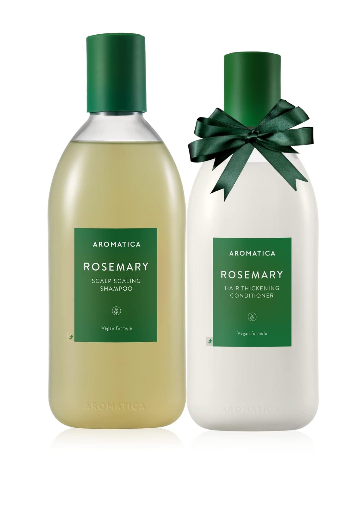 AROMATICA Shampoing au romarin, bouteille en vedette, revitalise cuir chevelu et cheveux