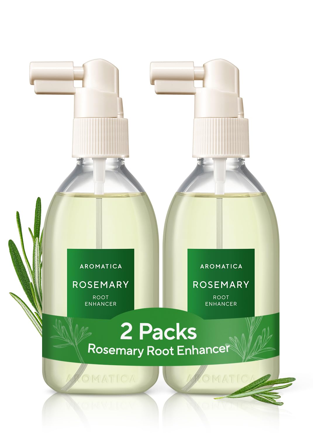 AROMATICA Root Enhancer, flacon eau romarin cheveux : soin stimulant le cuir chevelu et hydratation