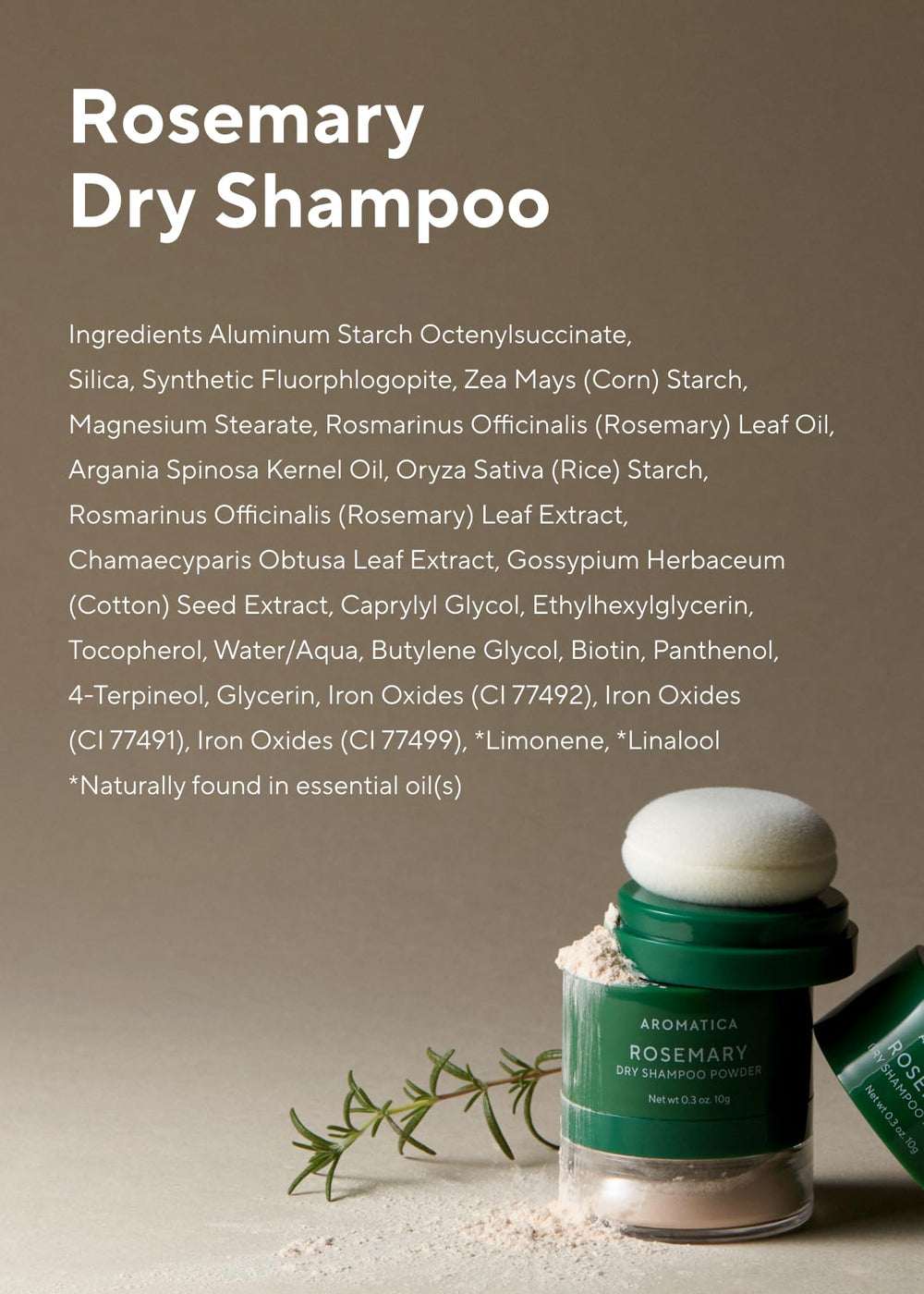 AROMATICA Rosemary Dry Shampoo Powder utilisation rapide et efficace