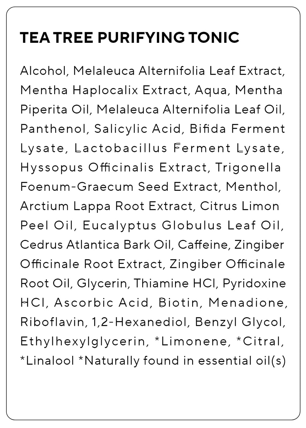 AROMATICA Tea Tree Purifying Tonic, emballage durable et formulation naturelle