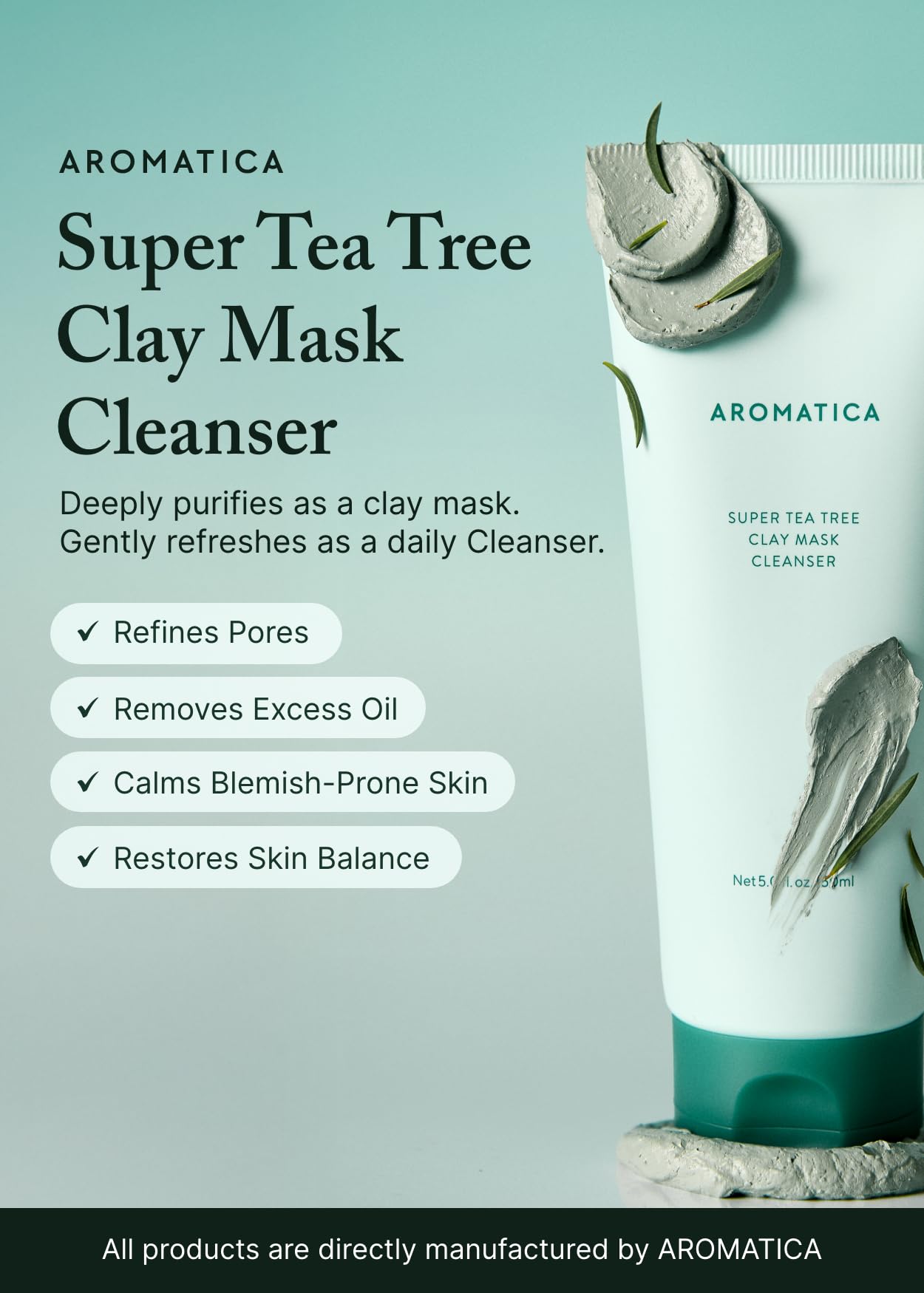 Texture argile masque purifiant des pores