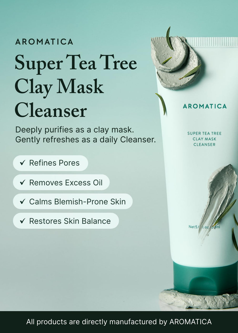 Texture argile masque purifiant des pores