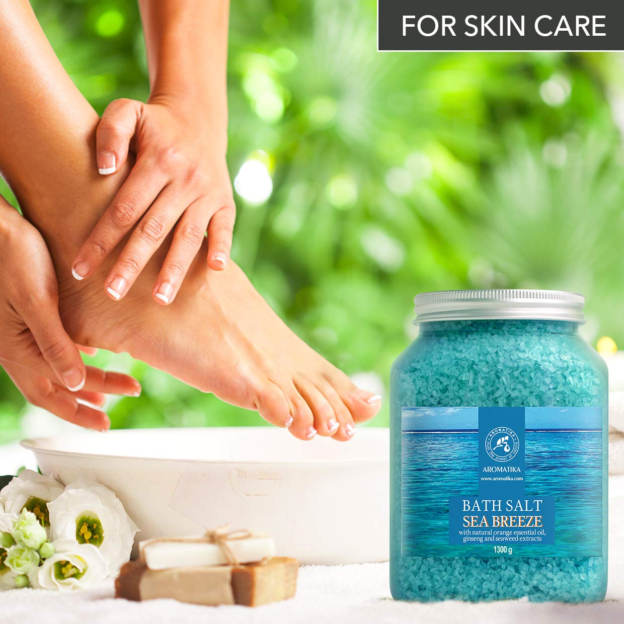 AROMATIKA Sel Bain algue-marine: soin naturel pour peau douce et hydratée.