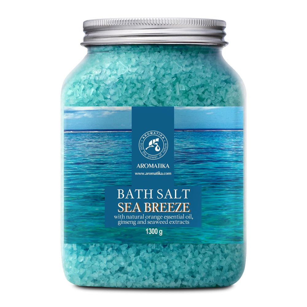 AROMATIKA Sel Bain brise-mer bocal: grains marins pour une détente après le bain.