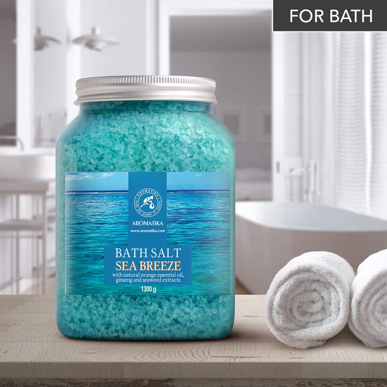 AROMATIKA Sel Bain extraits-ginseng: enrichi d'extraits marins pour énergie douce.