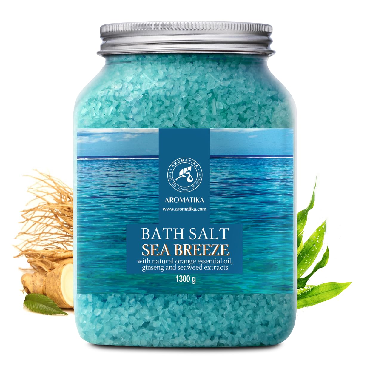 AROMATIKA Sel Bain grains-de-sel: aspect cristallin pour rituel relaxant.