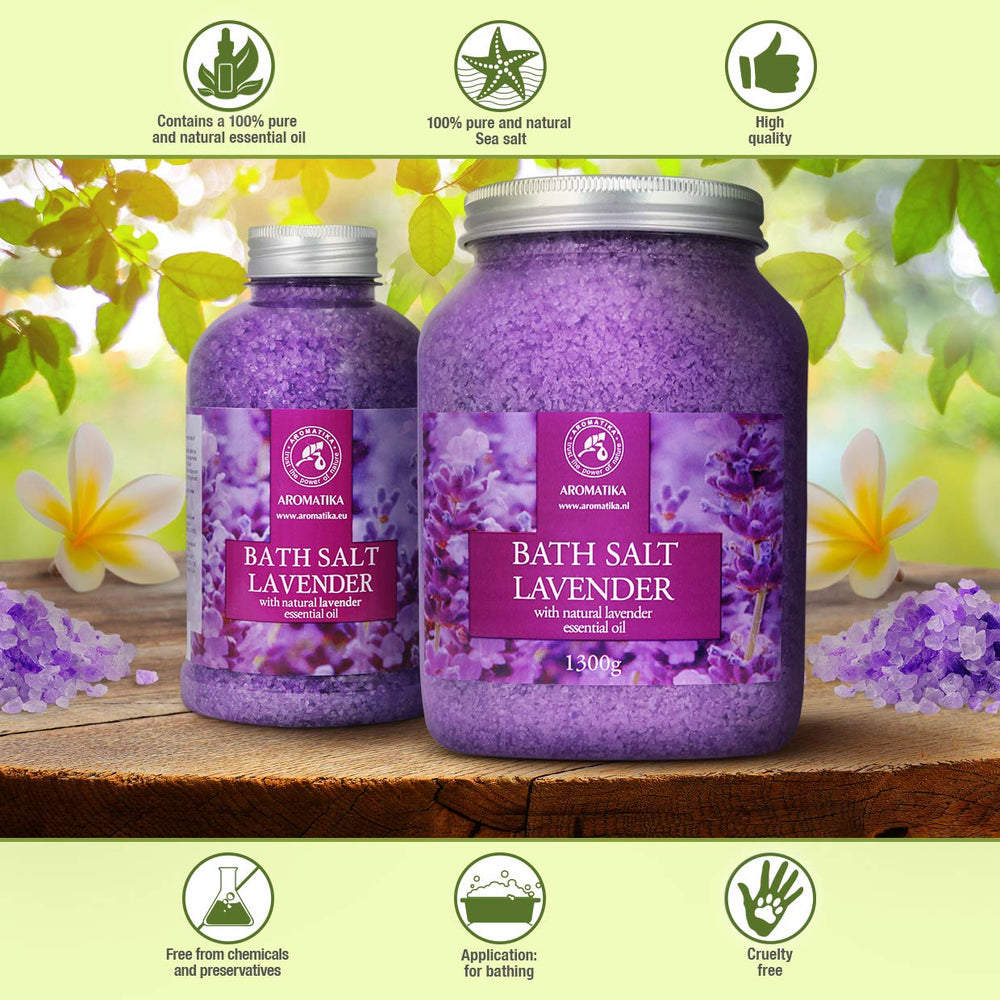 AROMATIKA sel de mer lavande – bain relaxant avec huile essentielle naturelle.