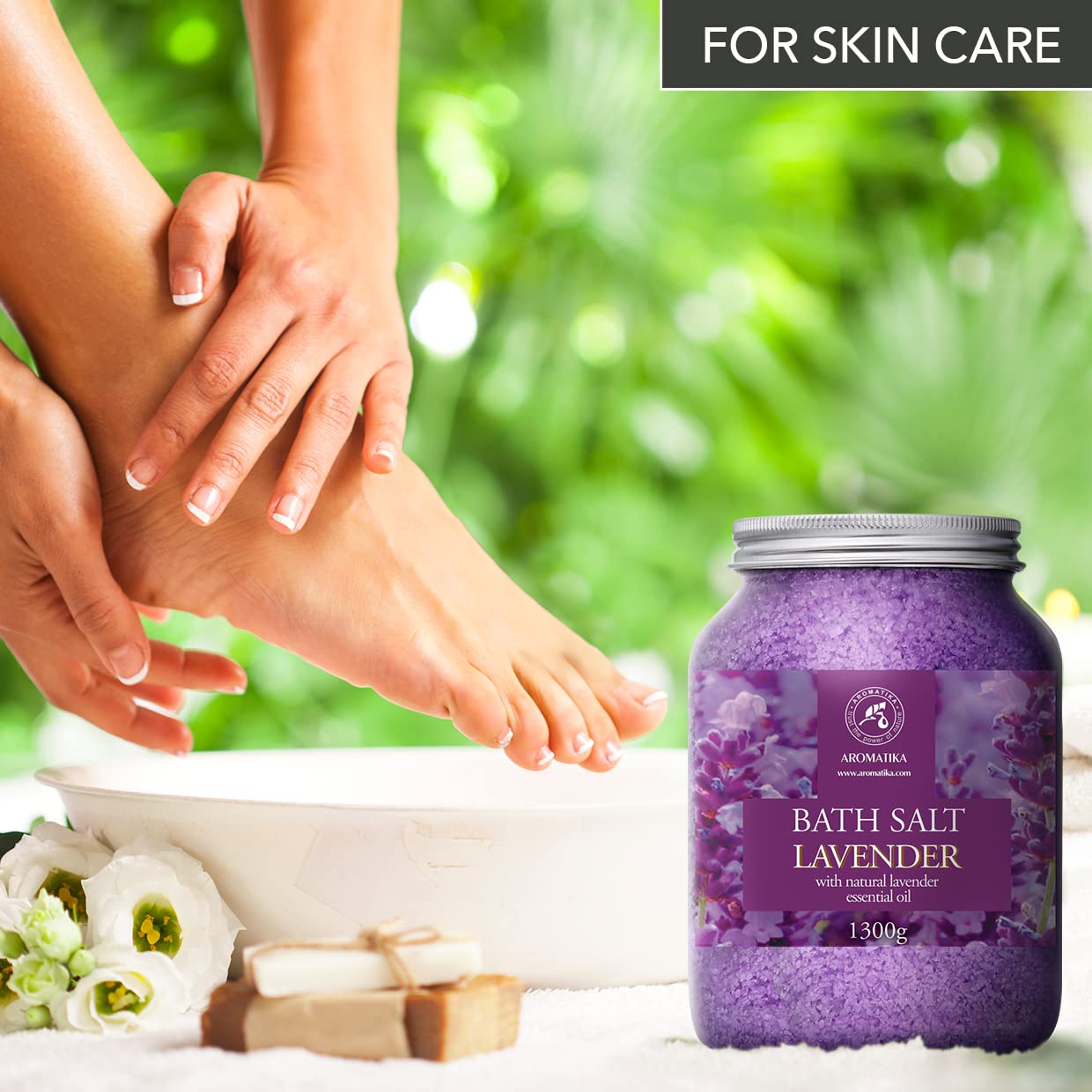 AROMATIKA sel de mer lavande – rituel bain pour bien-être et calme.