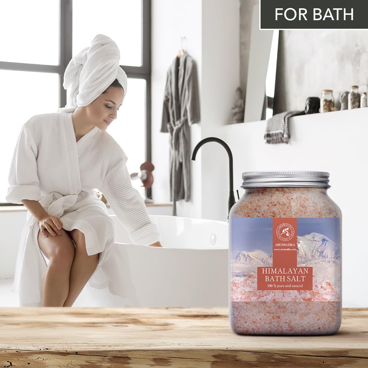 AROMATIKA Sel Rose Himalaya: dissolution rapide dans l’eau chaude