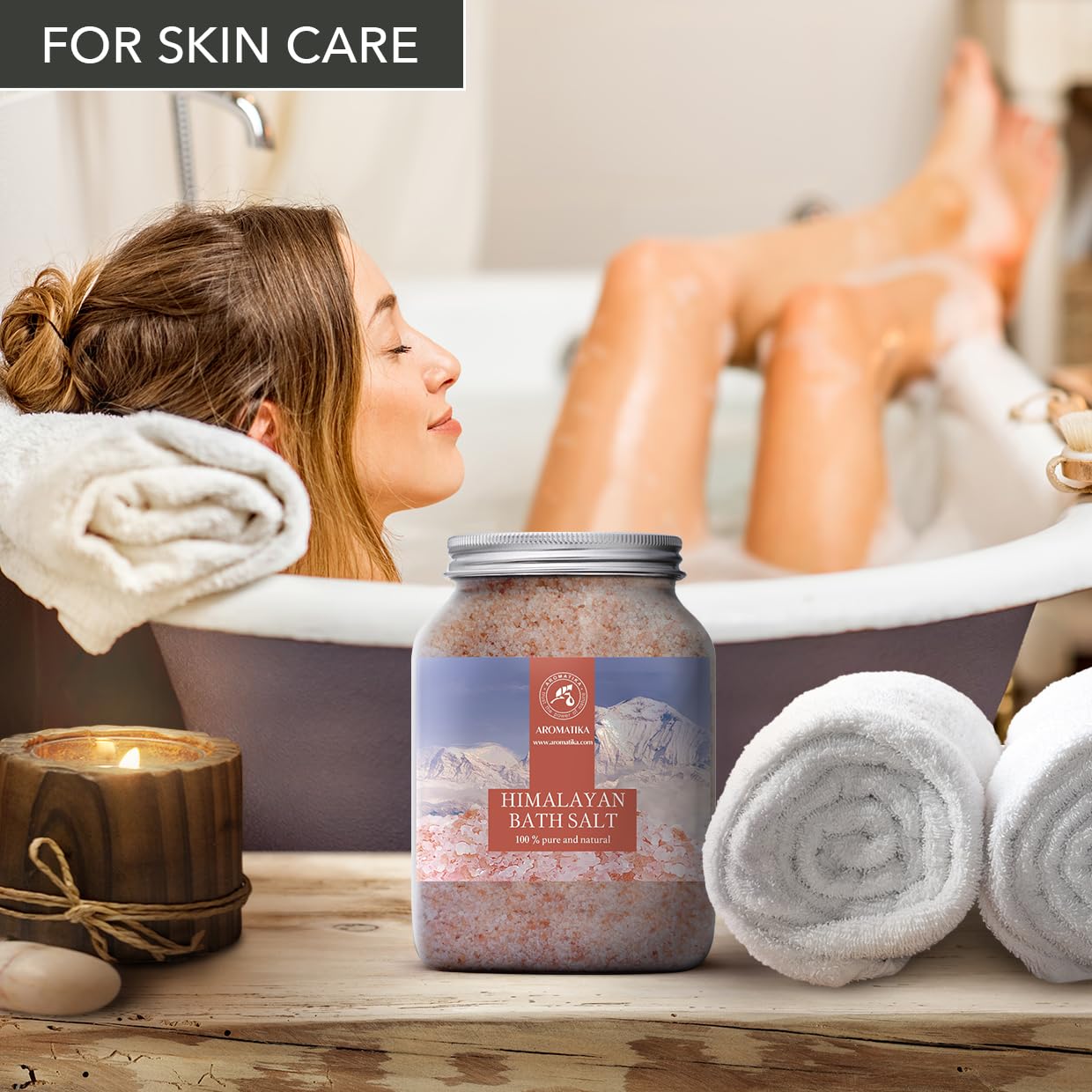 AROMATIKA Sel Rose Himalaya: aide à une routine detox bain