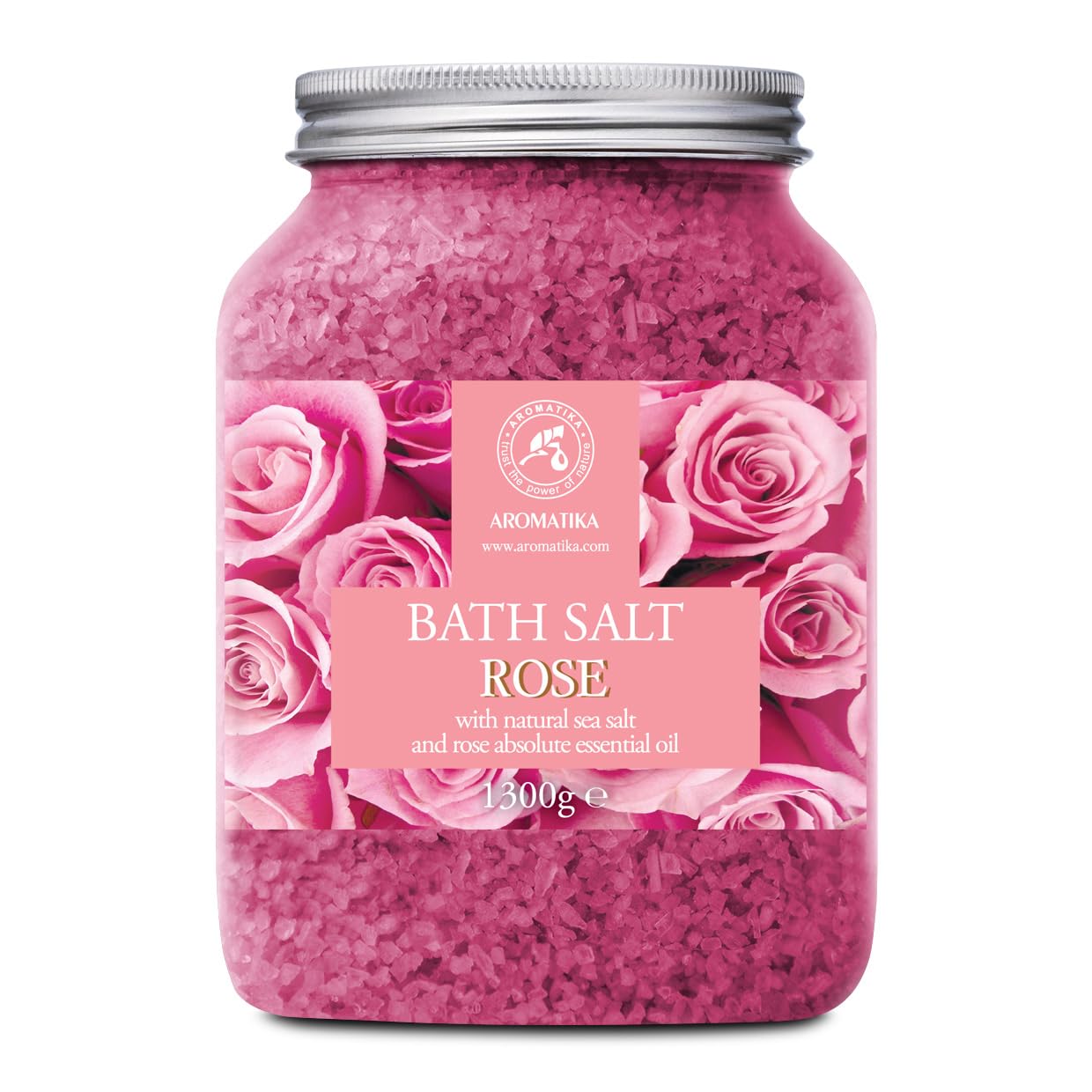 AROMATIKA bocal-sels-bain-rose: relaxation et parfum floral.