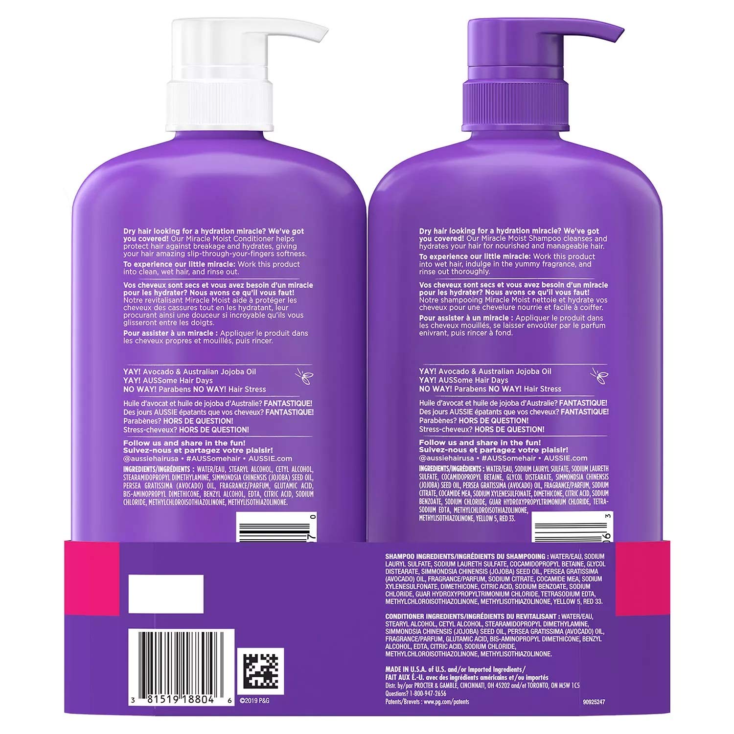 Arôme agrumes frais d'Aussie Miracle Moist pour une sensation revitalisante.
