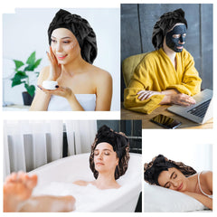 Bonnet Arqumi satin avec bande longue, maintien sûr pendant la nuit.
