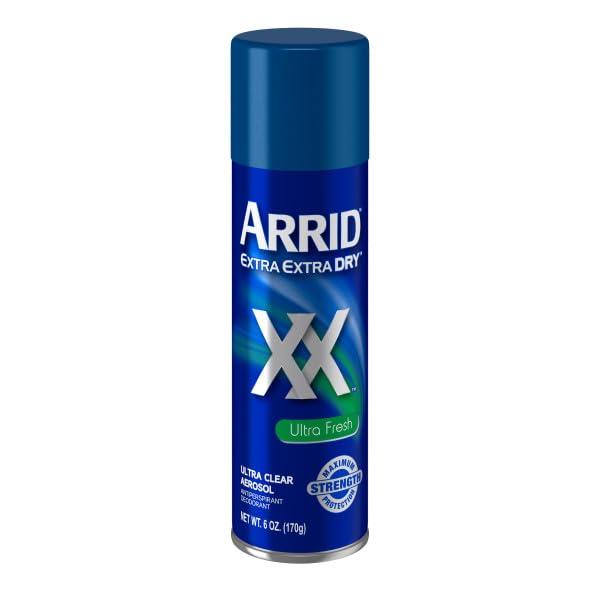 Arrid spray action closeup shows quick-dry application and even coverage.