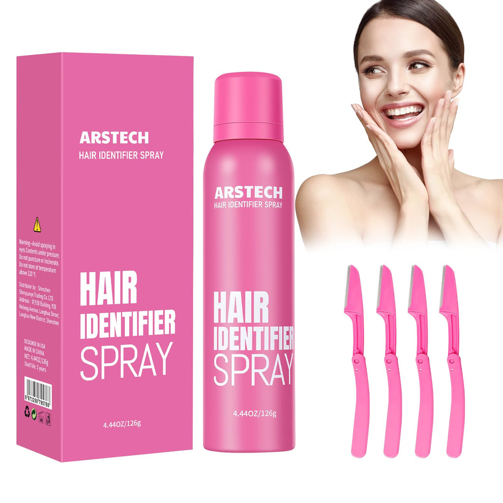 Arstech identifiant-poils-visage-flacon : révèle les poils pour un rasage précis et confortable.
