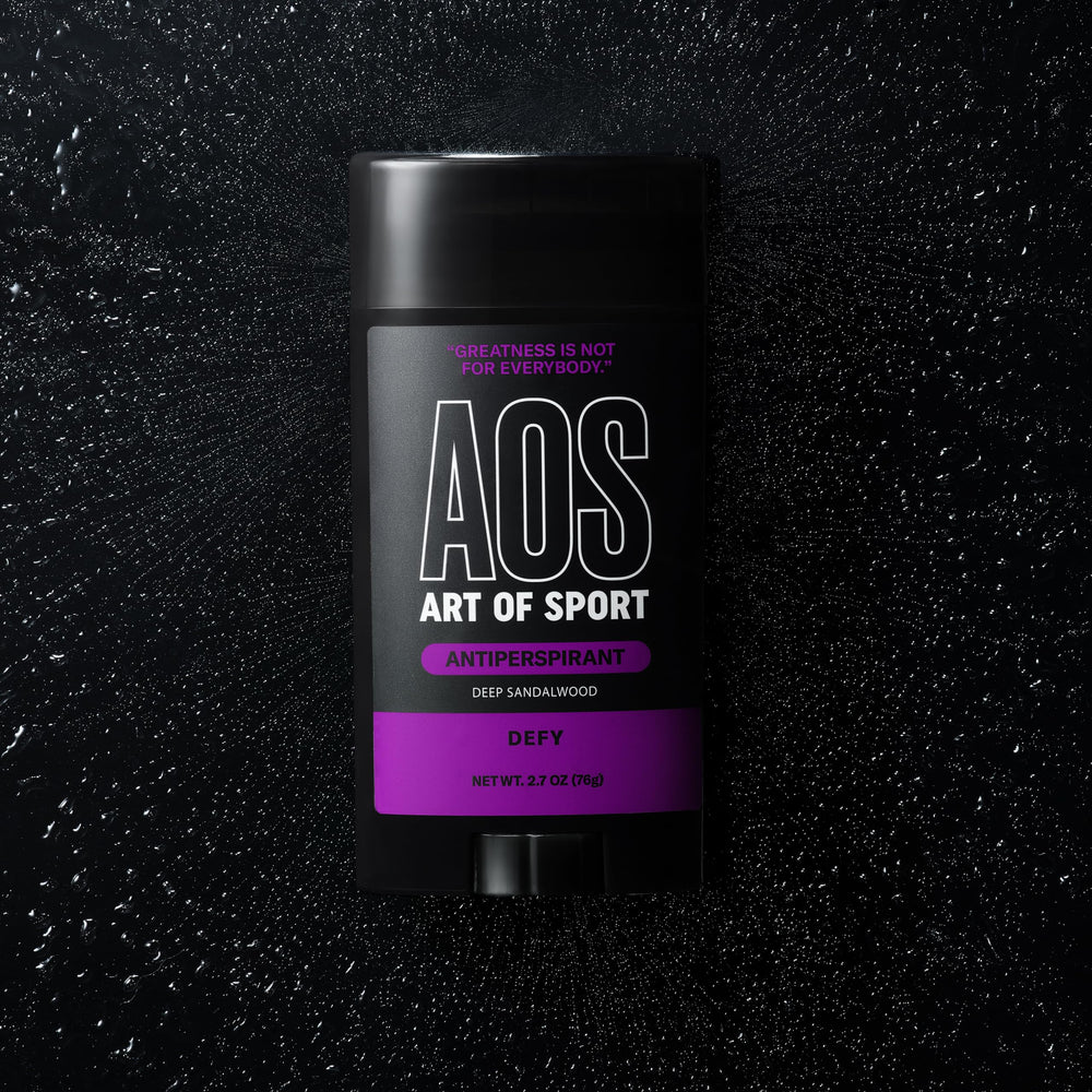 Art of Sport Defy antiperspirant santal – poudre d arrowroot pour une sensation sèche.