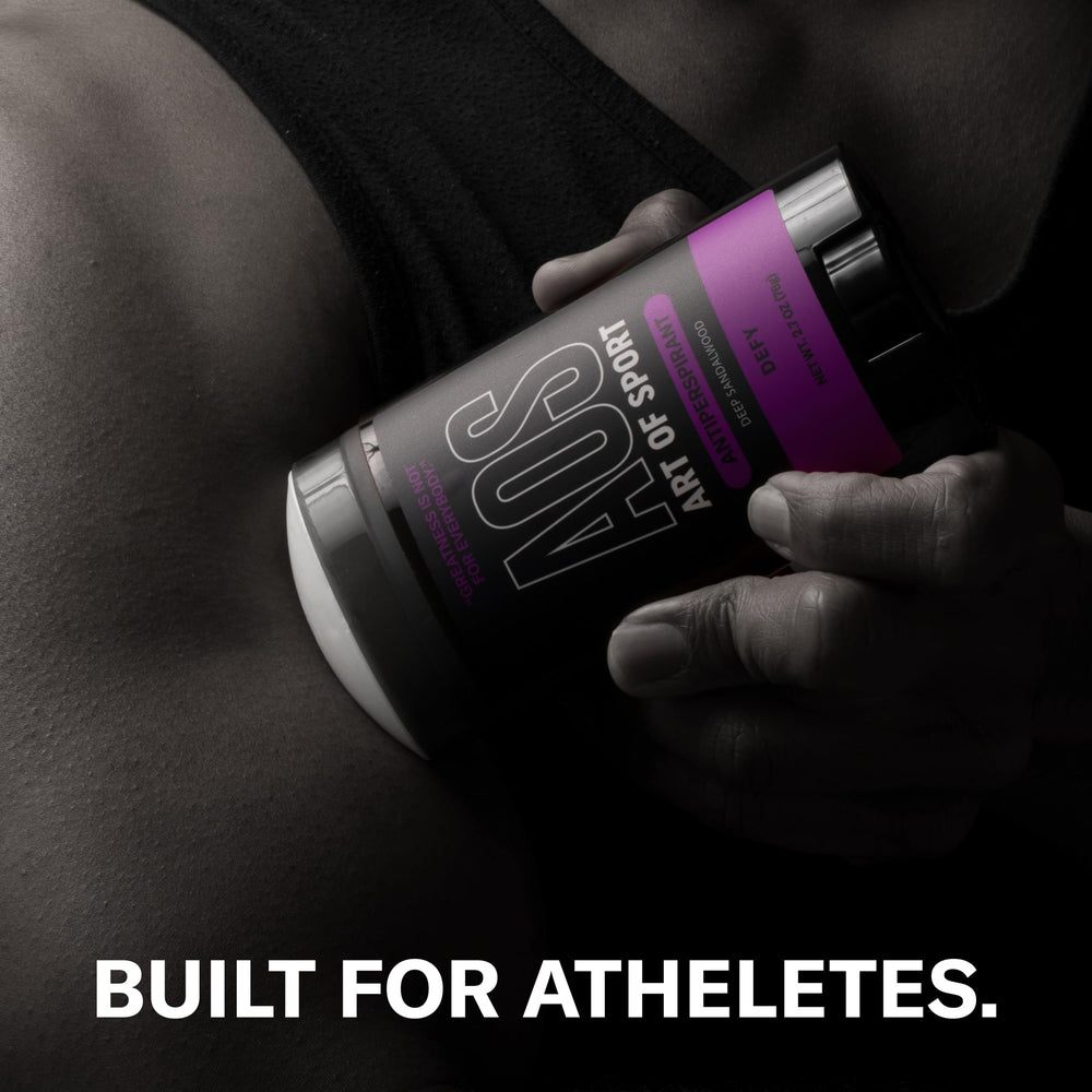 Art of Sport Defy antiperspirant santal – emballage compact pour sac de sport.