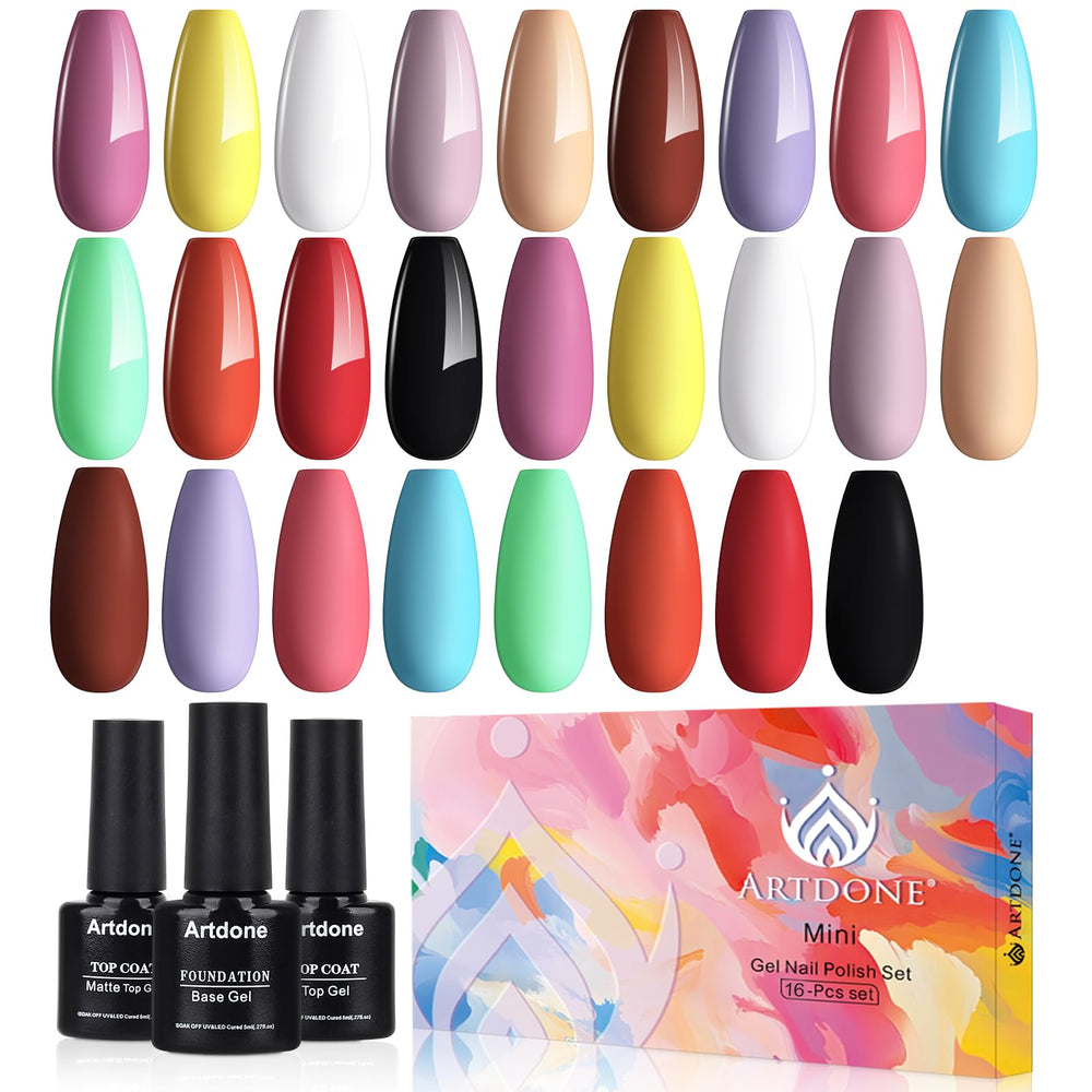 Artdone ensemble vernis gel 16 bouteilles pour varier les variantes de style