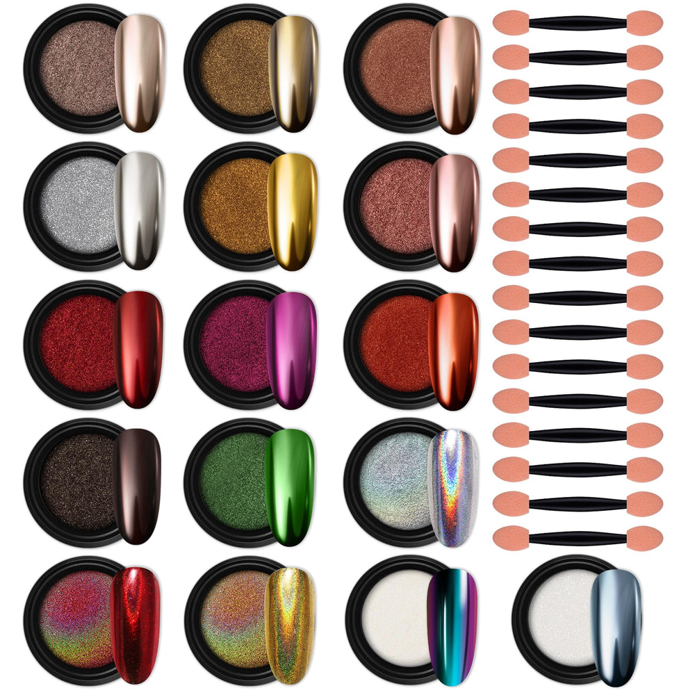 Artdone Poudre Chrome Perle Blanche – effet miroir lumineux sur ongles.