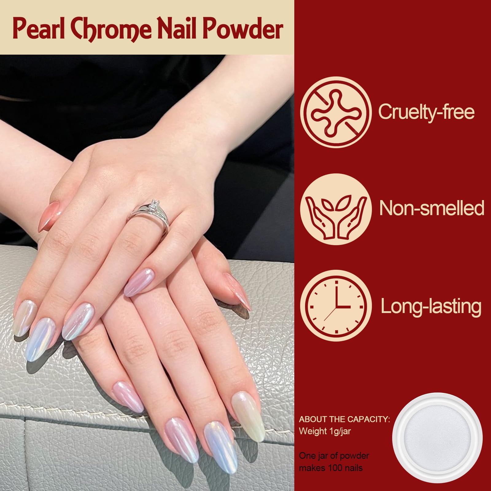 Artdone poudres ultra-fin, petite quantité suffit pour chaque ongle.