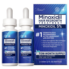 Artimore Minoxidil 5% flacon goutte à goutte pour la pousse des cheveux.