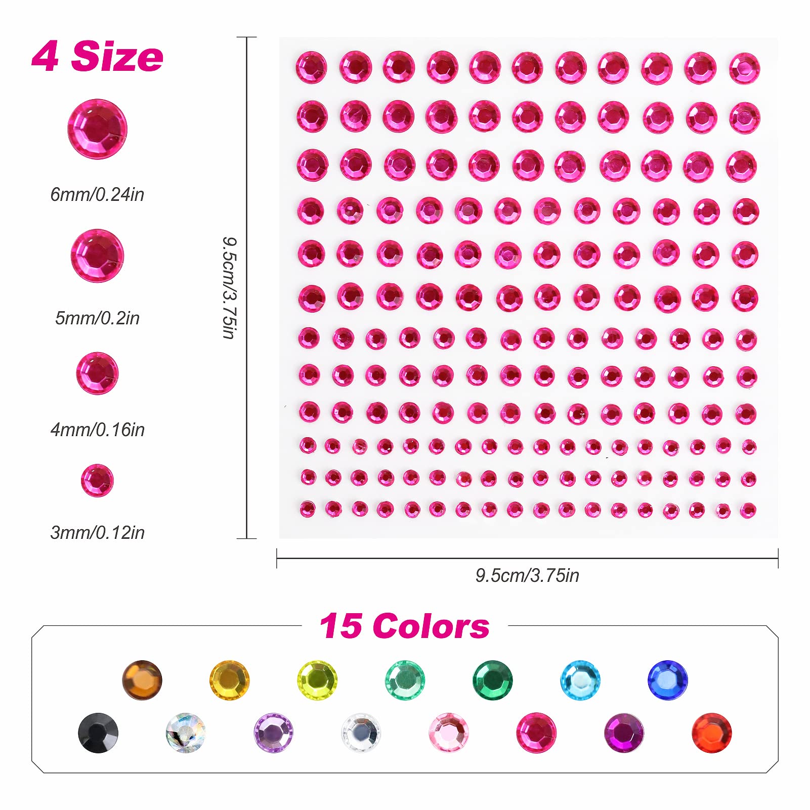 Artistbeauty décorations cartes et scrapbooking avec paillettes gemmes colorées.