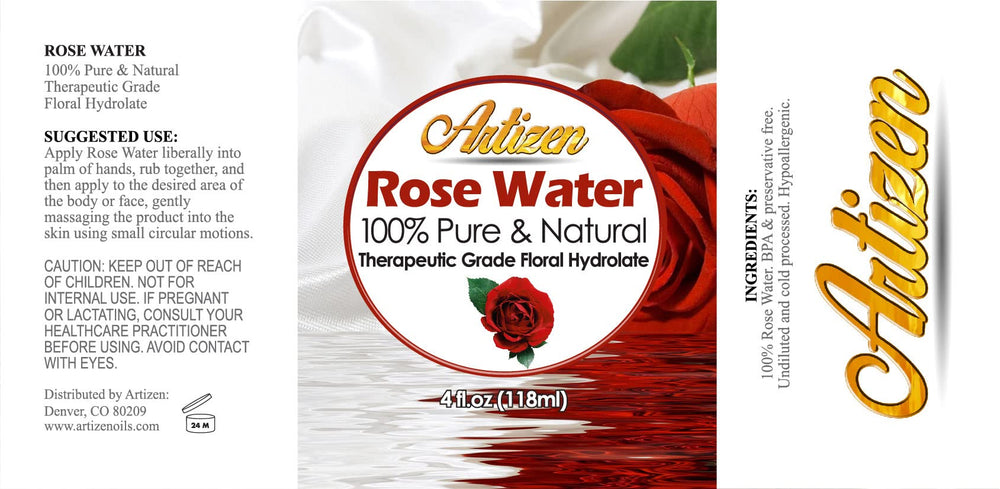 Artizen eau de rose, soin cheveux apportant brillance et douceur.