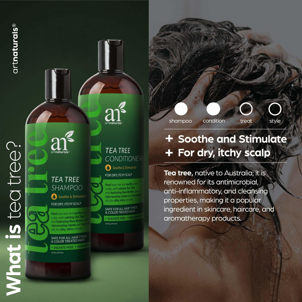 Artnaturals Après-shampoing arbre à thé – démêlage doux et nourrissant.