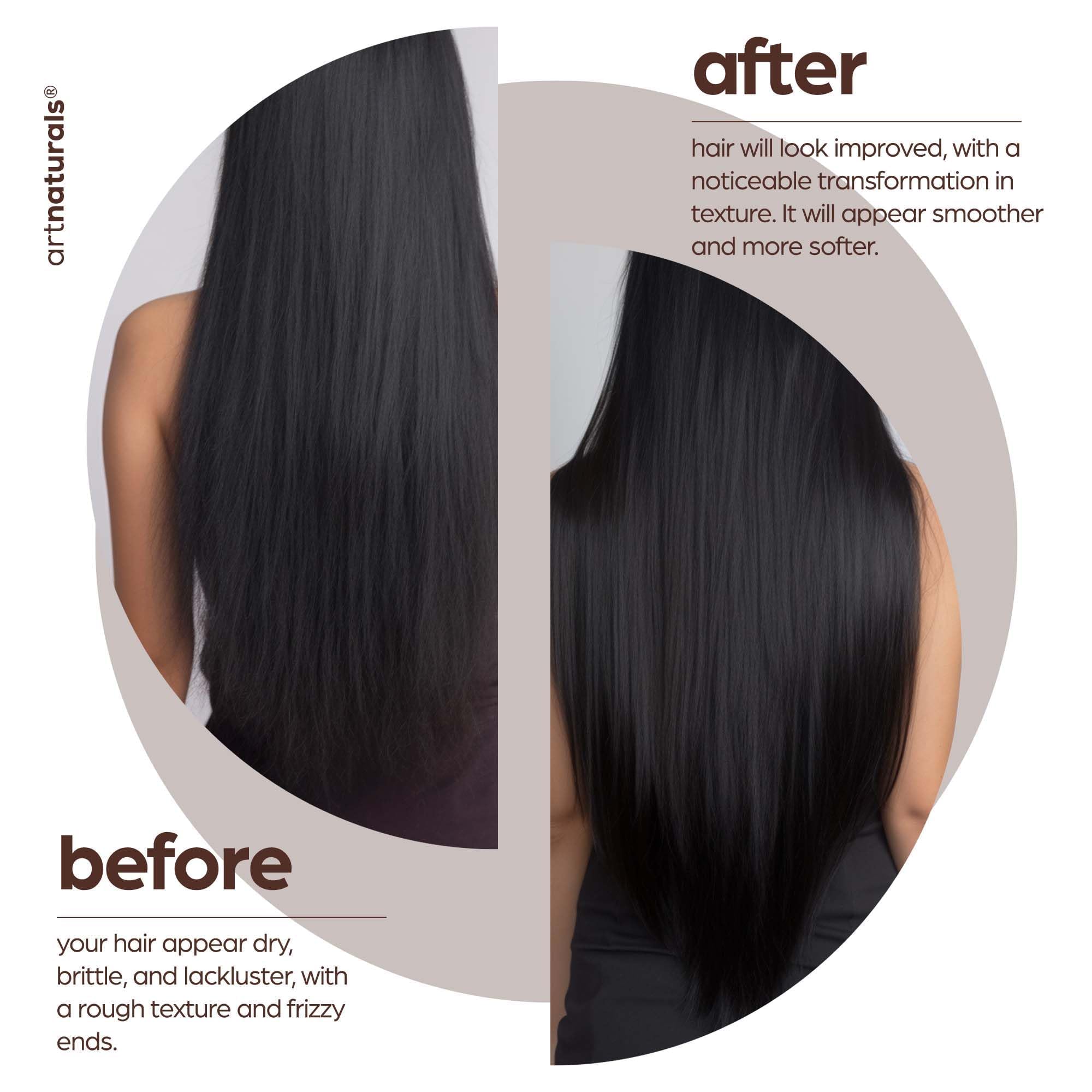 Artnaturals Cheveux après utilisation – brillance naturelle et douceur