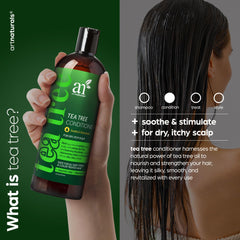 Artnaturals Conditionneur arbre à thé – étiquette lisible, douceur pour cuir chevelu sensible